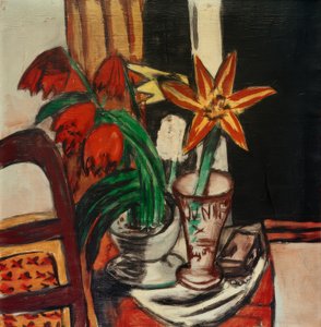 Piros tulipán és tűzliliomok alkotó: Max Beckmann