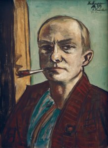 Önarckép zölden zöld inggel alkotó: Max Beckmann