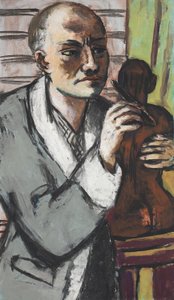 Önarckép szürke köntösben alkotó: Max Beckmann