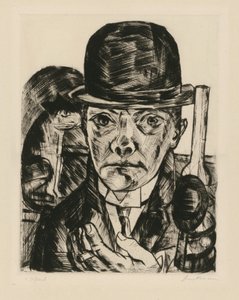 Önarckép kemény kalappal alkotó: Max Beckmann