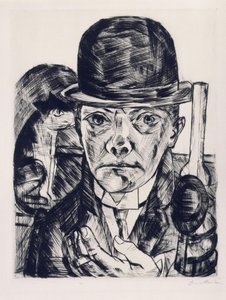 Önarckép keménykalappal alkotó: Max Beckmann