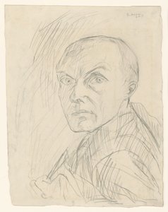 Önarckép balra néző félprofilban alkotó: Max Beckmann