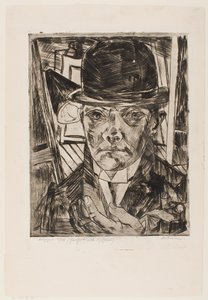 Önarckép keménykalapban alkotó: Max Beckmann