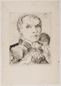 Önarckép íróvesszővel, 19. lap az „Arcok” című sorozatból alkotó: Max Beckmann