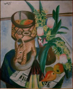 Csendélet afrikai műanyaggal alkotó: Max Beckmann