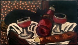 Csendélet borospohárral és macskával alkotó: Max Beckmann