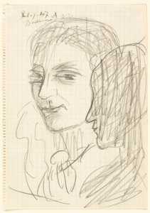 Két fej tanulmányozása alkotó: Max Beckmann