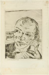 The Barker (önarckép), első lemez a Der Jahrmarktból alkotó: Max Beckmann