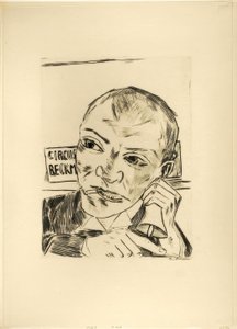The Barker (önarckép), első lemez a Jahrmarktból alkotó: Max Beckmann