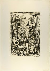 The Tall Man, ötös tábla a Jahrmarktból alkotó: Max Beckmann