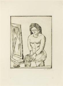 WC (a tükör előtt) alkotó: Max Beckmann