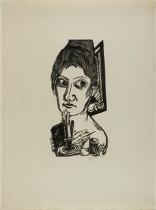Nő gyertyával alkotó: Max Beckmann