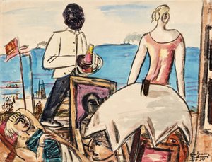 Zandvoort strand kávézó alkotó: Max Beckmann