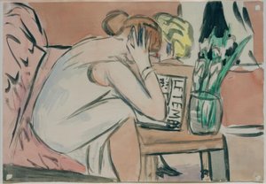 Két lány olvas alkotó: Max Beckmann