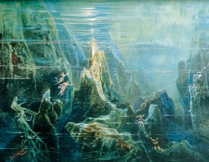 Németország, Bayreuth, A Nibelung gyűrűje – A Rajna arany című előadás díszletterve, Richard Wagner, a rajnai lányok