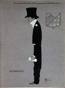 Alfred Gwynne Vanderbilt (1877-1915) karikatúrája az Amerika milliomosaiból alkotó: Max Cramer