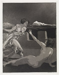 Fenyegetés (Sátor, XIV. mű, 2. rész, 31. sz.) alkotó: Max Klinger