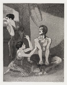 A lány és a nyílvessző (Sátor, XIV. mű, 1. rész, 9. szám) alkotó: Max Klinger