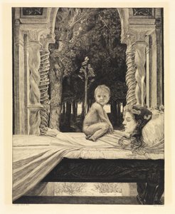 Anya és gyermek (Holt anya) (A halálról, második rész, Opus XI, 9. lap) alkotó: Max Klinger