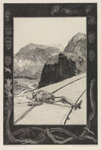 On the Tracks, 8. lemez a Halálról című tárcáról, I. rész, Opus XI, 1897. alkotó: Max Klinger