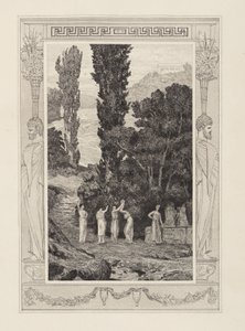 Vándorló Psyché (Ámor és Psyché, V. opus, 28. lap) alkotó: Max Klinger