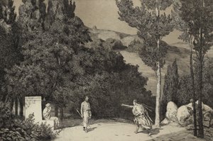 Pyramus és Thisbe II Az Opus II sorozatból, 1879 alkotó: Max Klinger