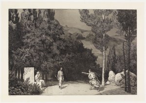 Pyramus és Thisbe III (Ovidius áldozatainak megmentése, II. mű, 4. lap) alkotó: Max Klinger
