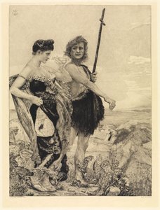 Kísértés (A halálról, második rész, Opus XI, 10. oldal) alkotó: Max Klinger