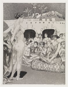 A királynő előtt (Sátor, Opus XIV, 2. rész, 24. sz.) alkotó: Max Klinger