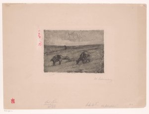 Táj legelő kecskékkel alkotó: Max Liebermann (signed by artist)
