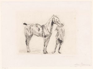 Férfi lovagló lóval alkotó: Max Liebermann (signed by artist)