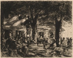 Egy taverna kert Rosenheimben alkotó: Max Liebermann