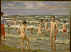 Fürdőző fiúk (festmény vászonra) alkotó: Max Liebermann