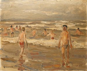 Fiúk fürdőznek a tengerben; Fiúk fürdőznek a tengerben, 1899 alkotó: Max Liebermann