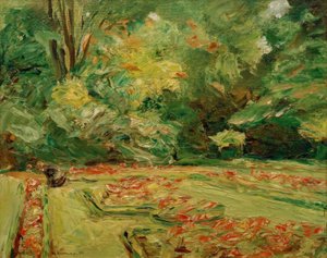 A virágterasz a Wannsee kertben északra alkotó: Max Liebermann