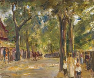 A nagy Seestrasse Wannsee-ben sétálókkal alkotó: Max Liebermann