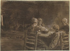 Kelet-fríz parasztok vacsoráznak alkotó: Max Liebermann