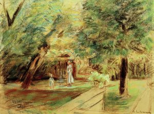 Unoka dadával a sövénykertek előtt alkotó: Max Liebermann