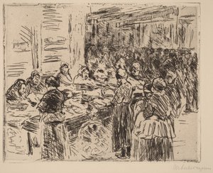 Az amszterdami zsidó negyedből: halpiac az utcasarkon alkotó: Max Liebermann