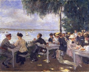 Kerti vendéglő a Havel partján. Nikolskoe alkotó: Max Liebermann