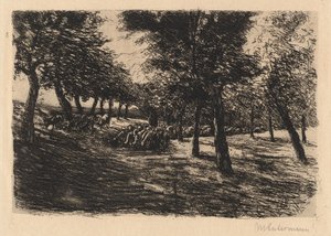 Birkacsorda fák alatt alkotó: Max Liebermann