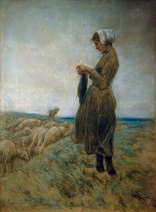 holland juhászlány (kötő pásztorlány) alkotó: Max Liebermann