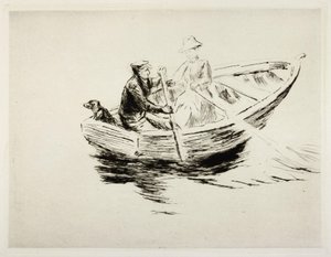 A csónakban alkotó: Max Liebermann