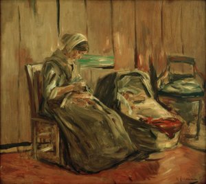 Belső egy varrónővel alkotó: Max Liebermann