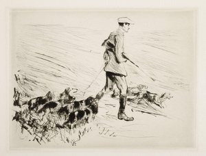 Vadász kutyákkal alkotó: Max Liebermann