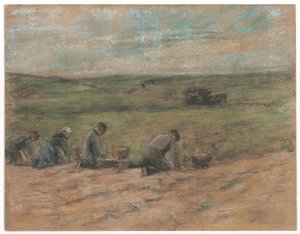 Burgonyaásók Zandvoort közelében, 1894 alkotó: Max Liebermann