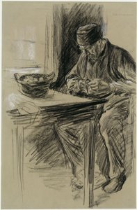 Krumplit hámozó öregember Larenben alkotó: Max Liebermann