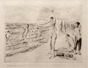 M.Liebermann, szélben fürdő fiúk alkotó: Max Liebermann