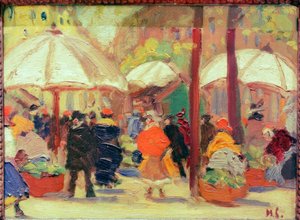 Piactér Münchenben alkotó: Max Liebermann