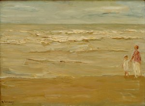 Tengeri táj - strand és tó alkotó: Max Liebermann
